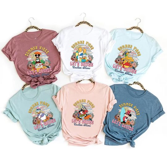 Personalized Mickey and Friends Summer Vibes Cruise Shirt