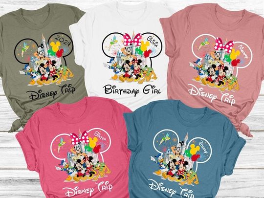 Custom Name Disney 2024 T-Shirt, Disney Family Shirts