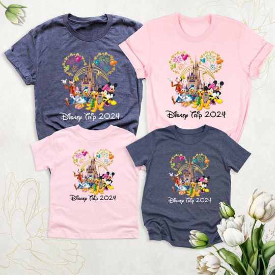 2024 Disney Trip Family Shirts, Personalized Disney Vacation Shirt