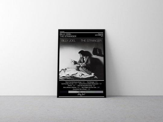Billy Joel Poster | The Stranger Poster | Rock Music Poster | Album Cover Poster
