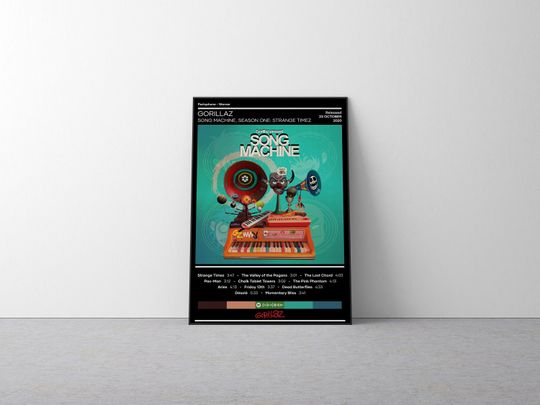 Gorillaz Poster | Song Machine, Season One: Strange Timez Poster | Rock Music Poster