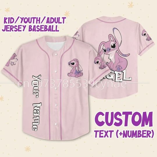 Personalized Angel Disney Baseball Jersey, Disney Jersey