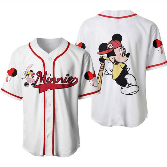 Personalized Minnie Mouse Disney Baseball Jersey, Disney Jersey