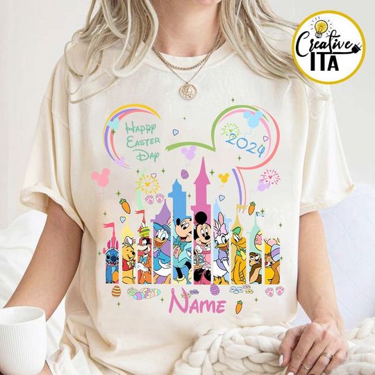 Personalized Mickey and Friends Happy Easter Day 2024 shirts