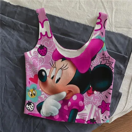 New Fashion Women Minnie Mouse Crop Tank Top
