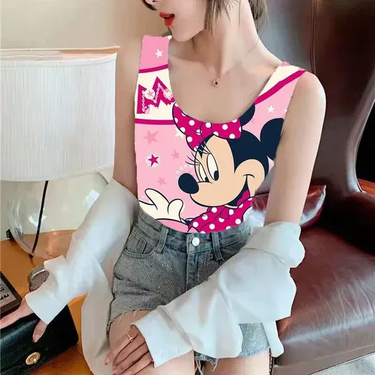 Minnie Mouse Chest Woman Crop Tank Top