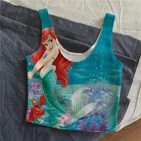 Tops for woman Little Mermaid sexy crop tops