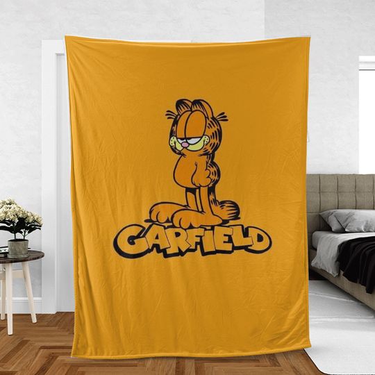 Garfield Orange Cartoon Fan Fleece Blanket