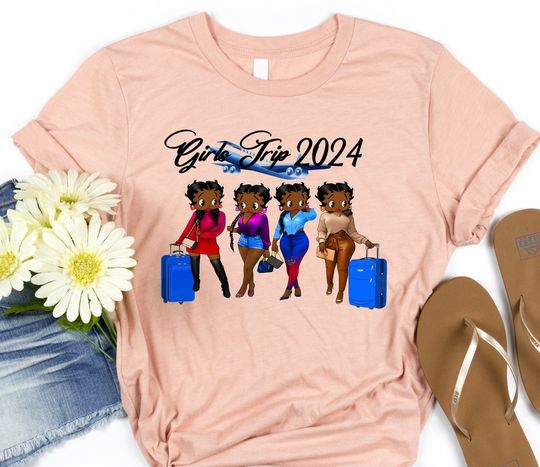 Girls Trip 2024 Shirts,Black Girls Trip Betty Boop T-Shirt