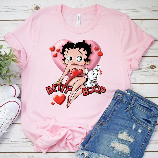 Betty Boop T-shirt, Betty Boop Heart T-Shirt