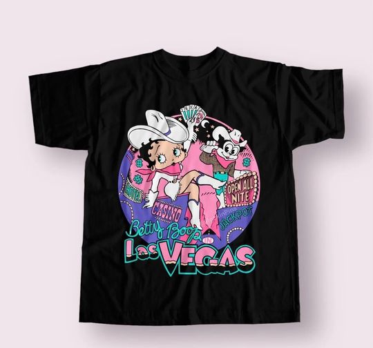Betty Boop Vegas Graphic Tee Black T Shirt