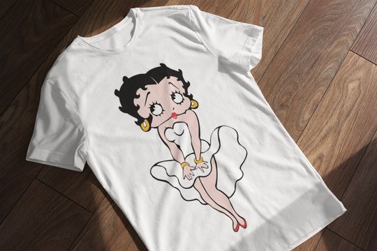 Betty Boop cartoon print White Vintage Movie T Shirt