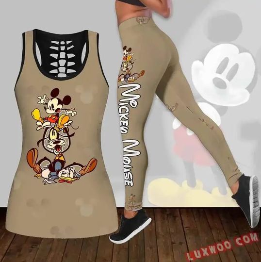 Mickey And Friends Disney Hollow Tank Top Legging Set, Disney Hollow Tank Top, Disney Leggings