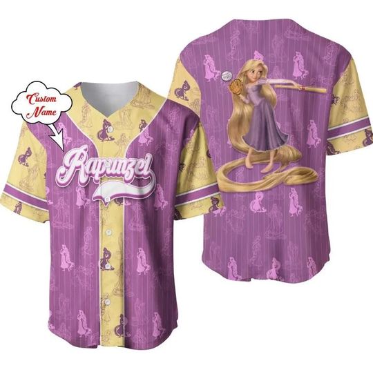Personalized Rapunzel Princess Disney Baseball Jersey, Disney Jersey