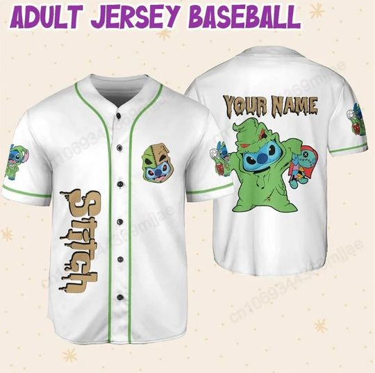 Personalized Stitch Cosplay Oogie Boogie Disney Baseball Jersey, Disney Jersey