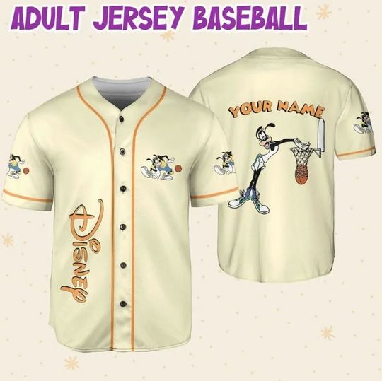 Personalized Goofy Disney Baseball Jersey, Disney Jersey