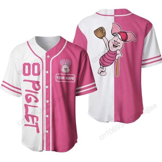 Personalized Winnie The Pooh Piglet Disney Baseball Jersey, Disney Jersey