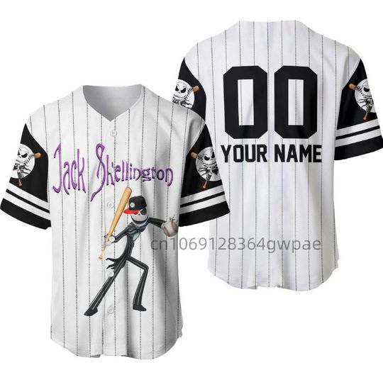 Personalized The Nightmare Before Christmas Jack Skellington Disney Baseball Jersey, Disney Jersey
