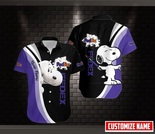 Personalized Snoopy FedEx Hawaiian Shirt, FedEx Ground Aloha Shirt