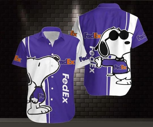Snoopy FedEx Hawaiian Shirt, FedEx Ground Aloha Shirt