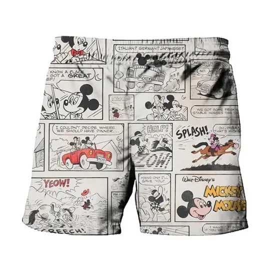 Disney Mickey 3D printing men's beach shorts summer new cartoon Shorts