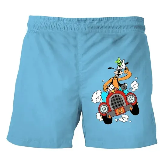 Disney Goofy Beach Shorts Summer Cartoon Casual Shorts