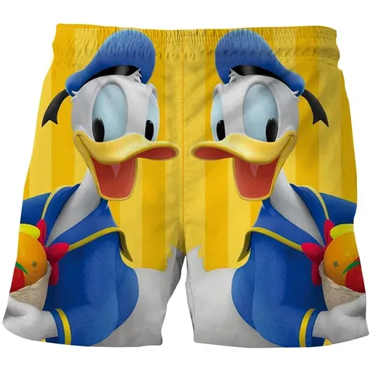 Disney Donald Duck 3D Beach Shorts Cute Cartoon Summer Shorts