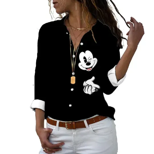 2024 Disney Slim Fit 3D Print Women's Casual Shirt
