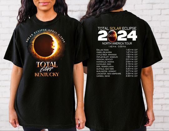 Kentucky Total Solar Eclipse 2024 Shirt, Path of Totality, Moon Astronomy Gift