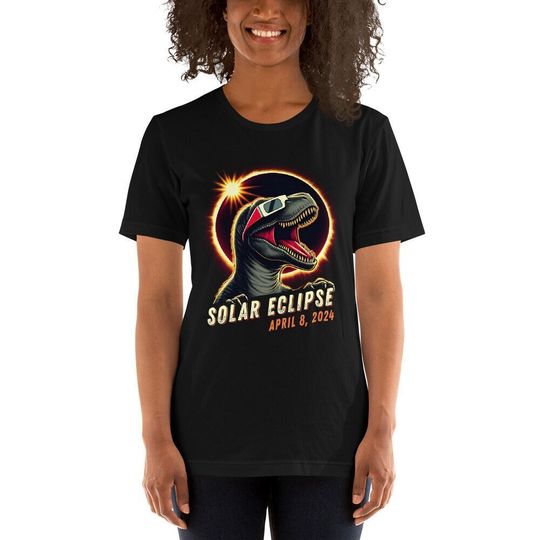 Totality Dinosaur Shirt, Path of Totality Shirt, April 8 2024, Total Solar Eclipse