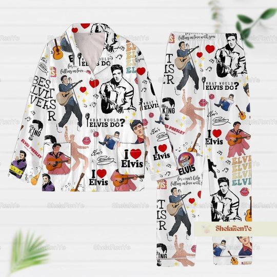 Vintage Elvis Presley Pajamas, Elvis Presley Women Pajamas Set