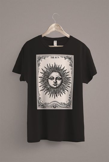 The Sun Tarot Card T-Shirt, Dark Academia