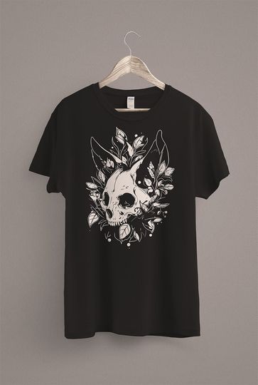Cat Skull T-Shirt, Pastel Goth Shirt