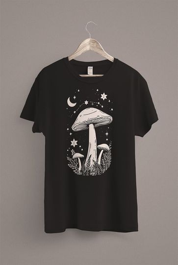 Cottagecore Mushroom T-Shirt, Fairycore Fairy Grunge Shirt, Witchy Botanical Shirt