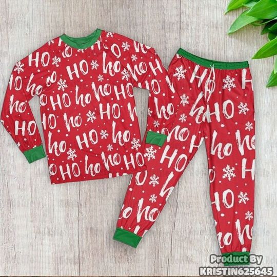 Merry Christmas Hohoho Raglan Pajamas Set