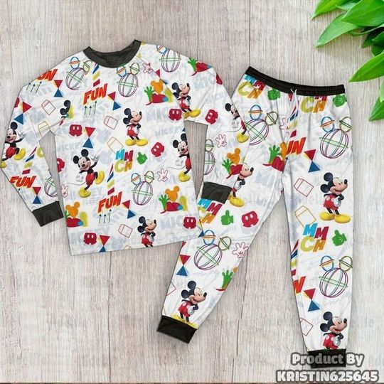 Mickey Christmas Raglan Pajamas Set