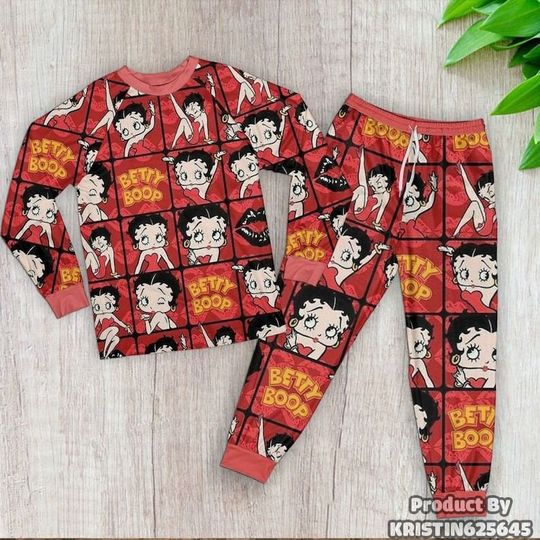 Betty Boop Raglan Pajamas Set, Betty Boop Pajamas