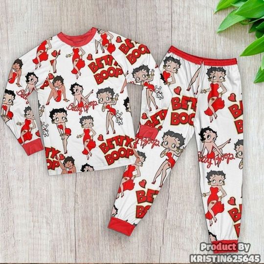 Betty Boop Raglan Pajamas Set, Betty Boop Pajamas