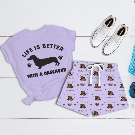 Life is Better with a Dachshund Short Pajamas Set