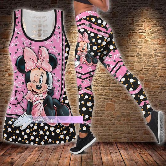 Disney Minnie Tanktop, Minnie Cartoon Tanktop, Minnie Mouse Leggings