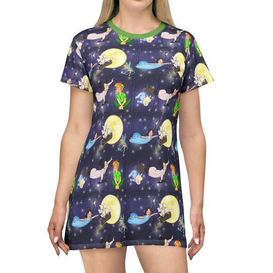 Peter Pan Disney T-Shirt Dress, Cartoon Women's T-Shirt Dress
