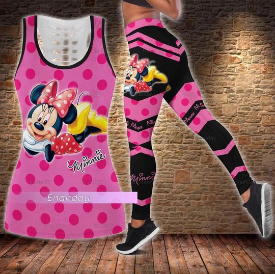 Minnie Womens Tank Top, Minnie Yoga Pants, Disney Minnie Leggings
