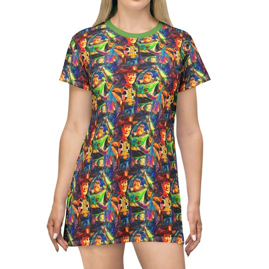 Toy Story Disney T-Shirt Dress, Cartoon Women's T-Shirt Dress