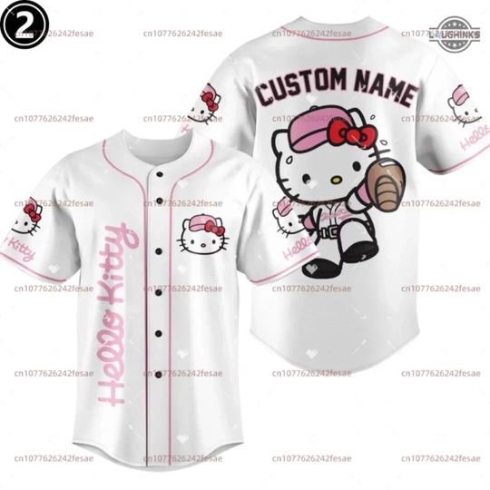 Hello Kitty Baseball Jersey, Cartoon Baseball Jersey
