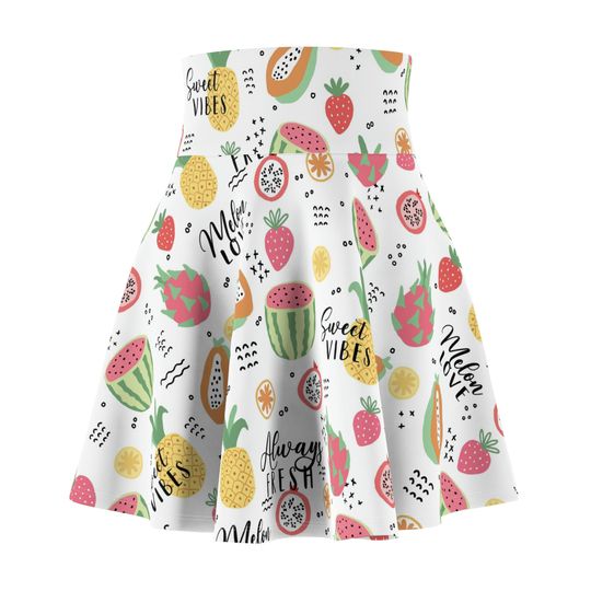 Fruit Salad Print Women's Skater Skirt