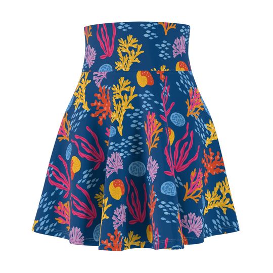 Coral Reef Print Women's Skater Skirt