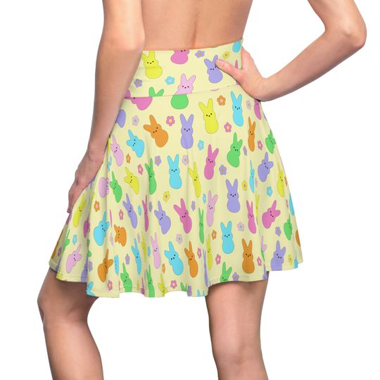 Marshmallow Yellow Bunny Women's Skater Skirt