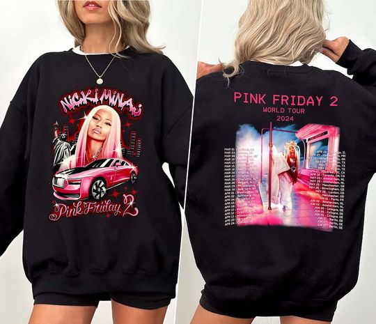 Nicki Minaj Shirt, Retro Pink Friday Airbrush Shirt, Nicki Minaj World Tour 2024 Shirt