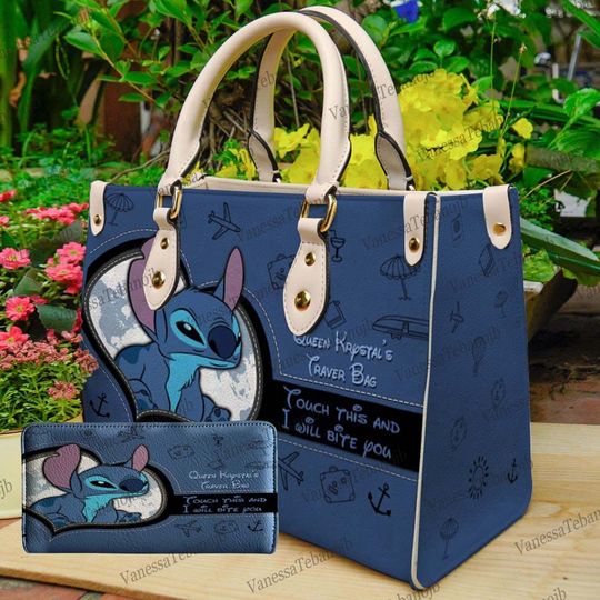 Cute Stitch Handbag, Lilo and Stitch Leather Bag