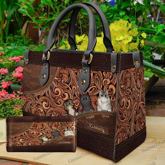 Personalized Dog Or Cat Leather Handbag